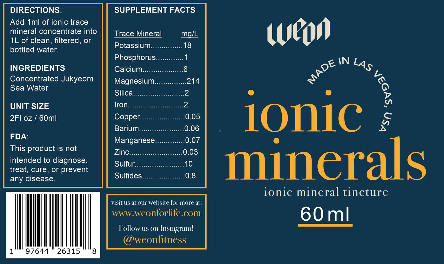 WE ON™ Ionic Mineral Tincture (60ml)